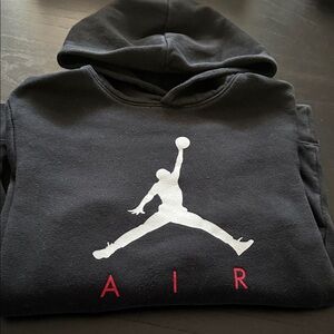 Jordan Black Hoodie with White & Red Logo